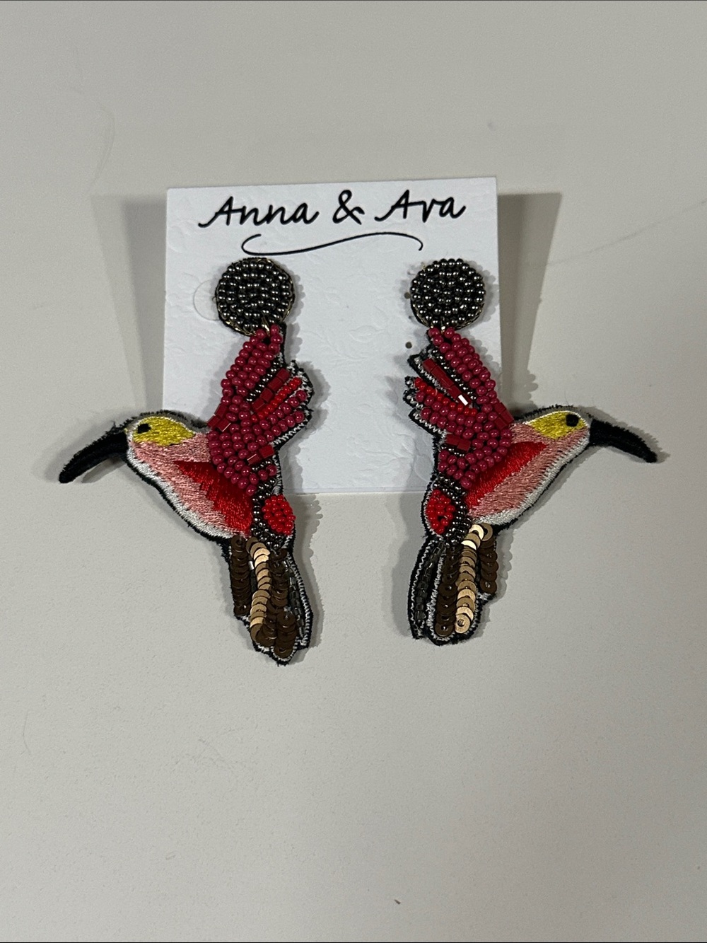 Anna & Ava Bird Beaded Statement Earrings